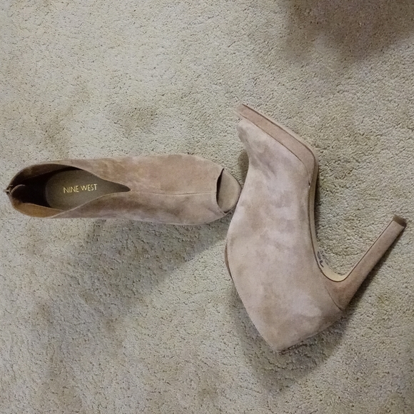 Nine West Shoes - **NWOT** NINE WEST TARIANO LEATHER/SUEDE PEEP-TOE BOOTIES SIZE 9.5